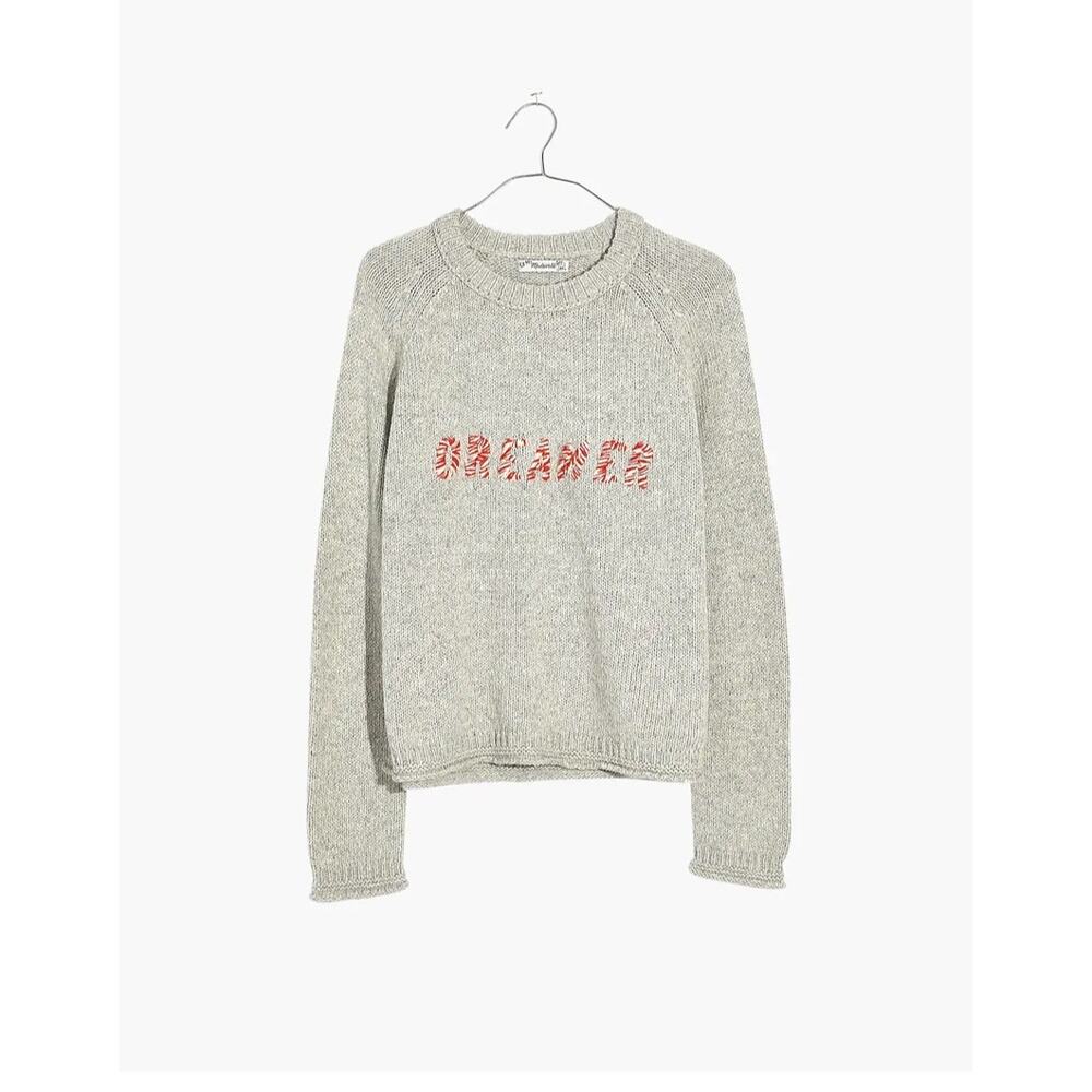 Madewell | Alpaca-Blend Candy Cane Dreamer Embroidered Sweater | Size Medium